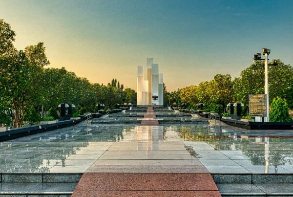Progress in Stone: Granite in Urban development Construction Crane Amidst Granite Transformation