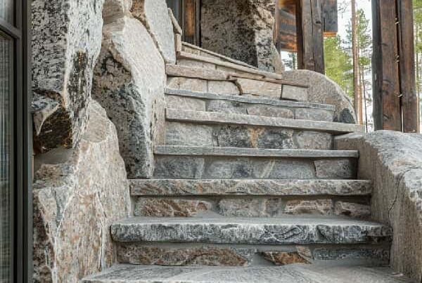 A granite walkway at a state park with trees in the background showing the diversity of Building stone providers have with granite.